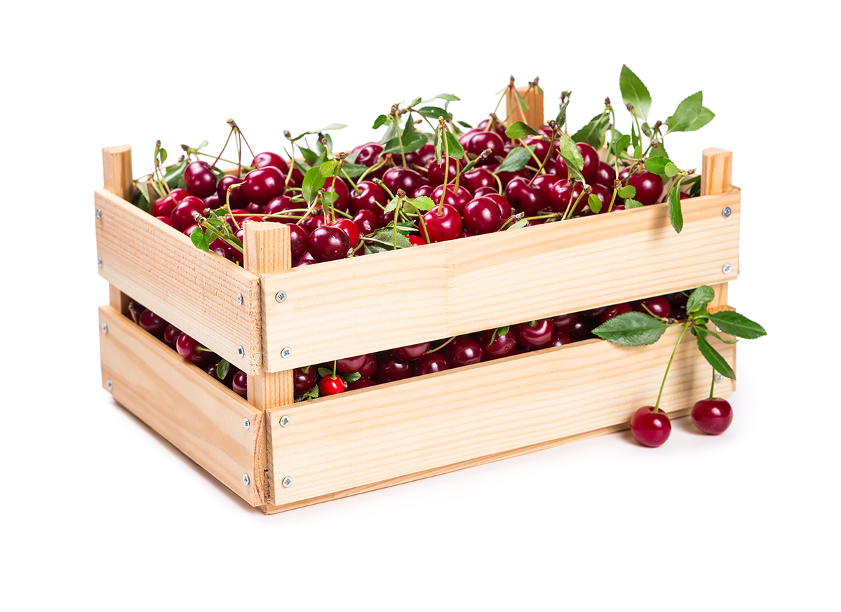 a crate of cherries